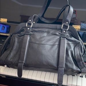 Nanette lepore black leather bag 14x8 like new